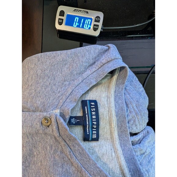 Fish Hippie Mens Balao Long Sleeve Henley 2 Layer Shirt Size Large Blue Outdoors - Picture 10 of 10